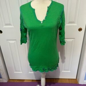 Alp N Rock Vibrant Green Buttoned short sleeve Women's Je
